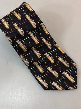 Pebble Beach Golf Bag Tees Clubs Necktie 3 3/4 x 64"